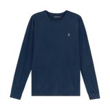 Camiseta Manga Longa Meia Malha Diametro Azul M