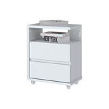 Mesa Cabeceira Infantil Campeche C 2 Gavetas Branco Henn