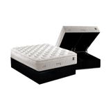 Cama Box Bau King Colchao Molas Masterpocket Ensacadas Anjos Impressione Base Crc Suede Black 193x203