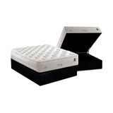 Cama Box Bau Casal Colchao Molas Masterpocket Ensacadas Anjos Impressione Base Crc Suede Black 138x188