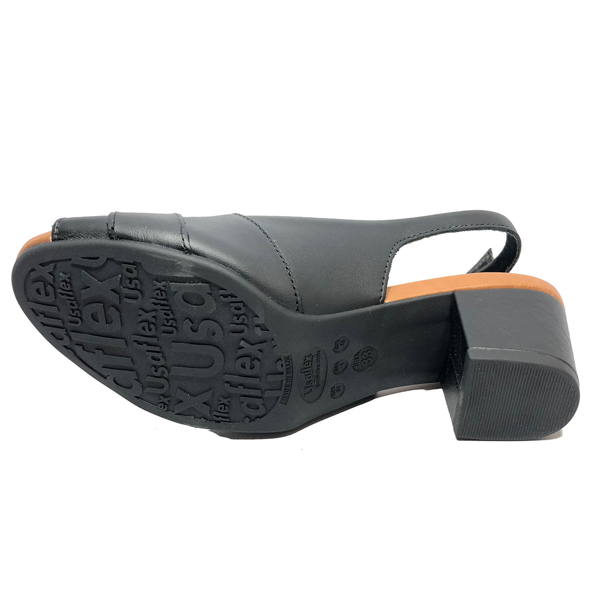 peep toe couro usaflex
