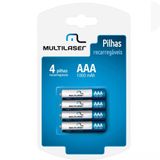 Pilha Recarregavel Multilaser Aa Com 4 Un - Cb052