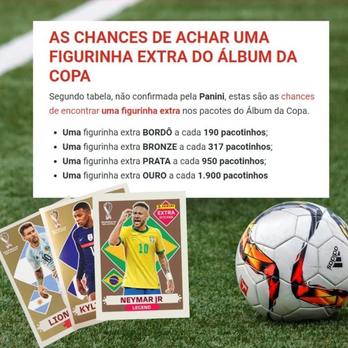 Figurinha Extra Copa do Mundo Qatar 2022 Neymar Jr Extra Sticker Bordô