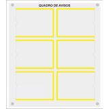 Quadro De Aviso Gestão Com 6 Displays H A4 Acrílico Amarelo