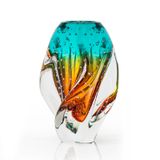 Vaso Em Cristal Murano Esmeralda E Âmbar  São Marcos