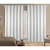 Cortina Corta Luz 6,00x2,50m Blackout Com Voil Xadrez Branco