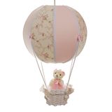 Lustre Balão Bolinha Ursa Rosa Quarto Bebê Infantil Menina