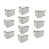 Kit 10 Caixas Organizadoras Rattan Branca 15 Litros Arqplast
