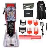 Kit Maquina De Cortar Cabelo Wmark Ng 409 Lamina Com Base