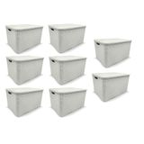 Kit 8 Caixas Organizadoras Rattan Branca 15 Litros Arqplast
