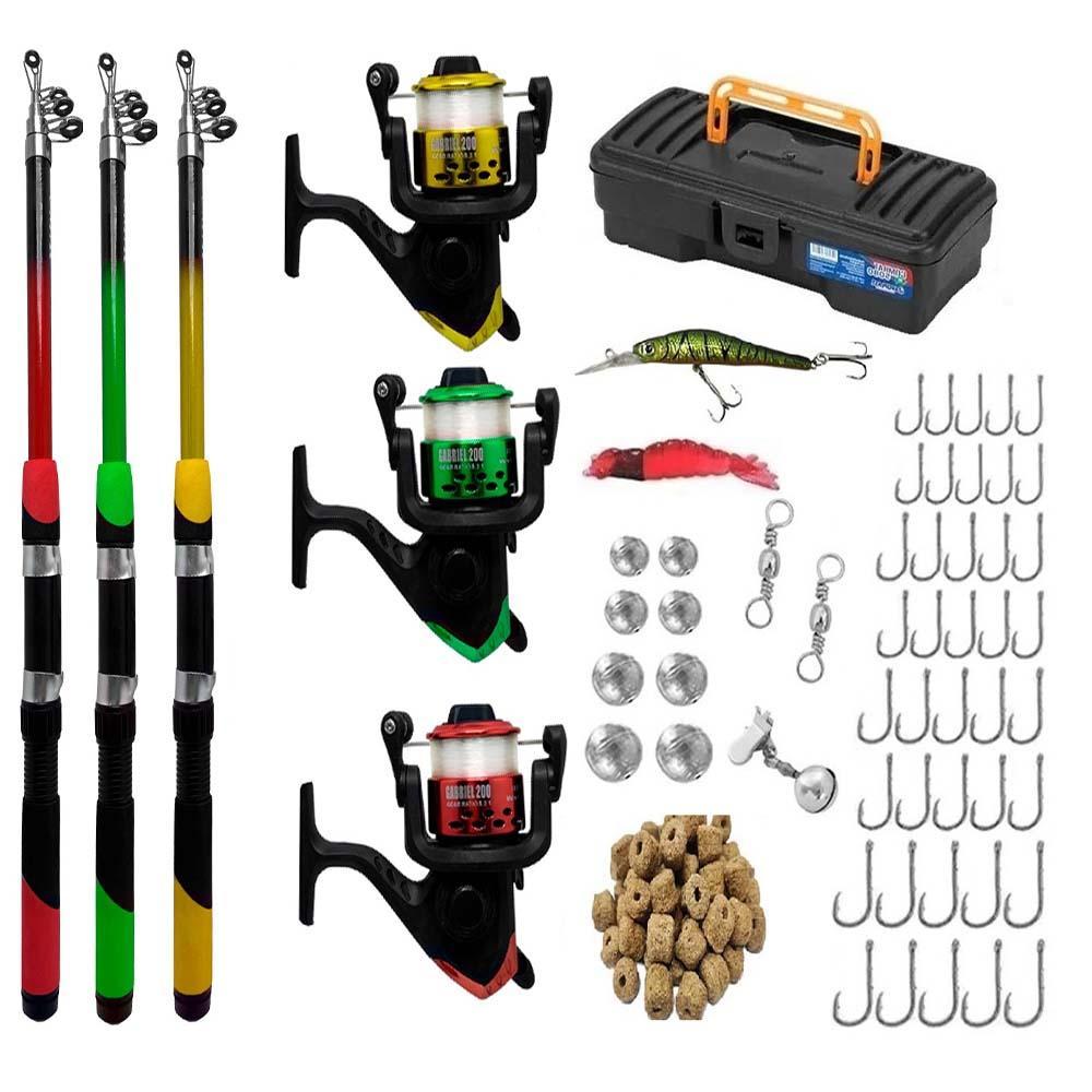 Kit De Pesca Completo Vara 10 Kg Molinete Maleta : : Esporte