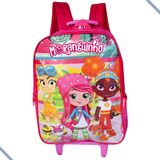 Mochila De Rodinhas Juvenil Infantil Da Moranguinho Escolar