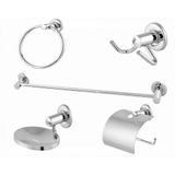 Kit Acessórios Para Banheiro 5 Peças Inox Império