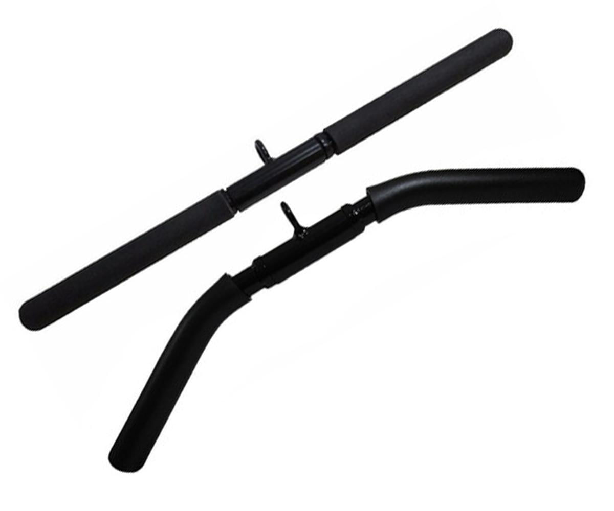 Kit 2 Barras Puxador Triceps Pulley Reto Curvo Academia Carrefour