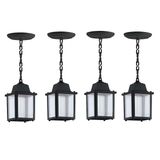 Luminaria Pendente Externo Vintage Colonial Preto 4 Un