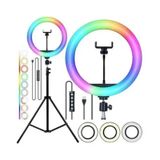 Ring Light Rgb Colorida 12 Polegadas Led 30cm + Tripé 2m