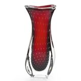 Vaso Em Cristal Murano Vermelho São Marcos 42x17x15cm