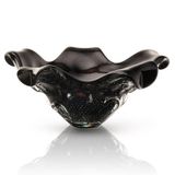 Centro De Mesa Em Cristal Murano Preto - São Marcos 45cm