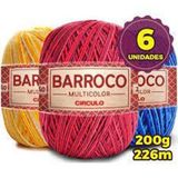 Kit 6 Barbante Barroco Multicolor 400g Cores Variadas