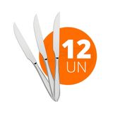 12 Facas Churrasco Luxo Laguna Em Aço Inox Fitop Tramontina