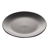 Prato Jantar De Ceramica Cronus Preto 27cm - Lyor