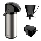 Garrafa Térmica 1l Inox Café Água Unitermi Verona + Filtro