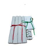 Kit Jogo Americano Linho Bege + Guardanapos + Porta Guardanapos - 4 pcs