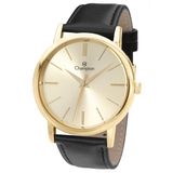Relógio Masculino Dourado Champion Pulseira De Couro Barato