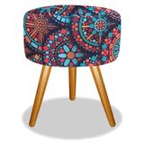 Puff Para Sala E Hall De Entrada Redondo Mandala 50 Cm