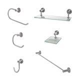 Kit Acessórios Para Banheiro Luxo 6 Peças Moscou - Polido