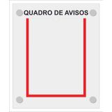 Quadro De Aviso Gestão Com 1 Displays A4 Acrílico Vermelho