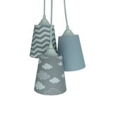 Lustre Pendente Quarto Infantil Nuvens Tons De Cinza