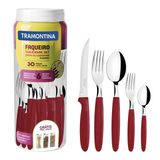 Kit 2 Jogos De Talheres Ipanema Aço Inox 30 Peças Vermelho