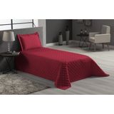 Cobre Leito Vermelho Matelado Para Cama Solteiro