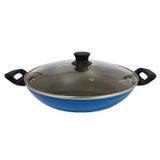 Panela Wok Antiaderente Tampa De Vidro Grande 30cm Extang