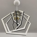 Lustre Luminária Pendente Sala Quarto Balcão Hexágono Branco