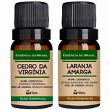 Kit 2 Óleos Essenciais 10ml Cedro Virgínia + Laranja Amarga