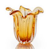 Vaso Em Cristal Murano Âmbar  São Marcos