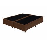 Base Box King Bipartido Santo Box Suede Marrom 40x192x203