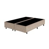 Base Box Queen Bipartido Santo Box Suede Bege 40x158x198