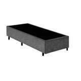 Base Box Solteiro Santo Box Suede Cinza 40x88x188