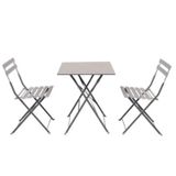 Conjunto de Jardim Aço Carrefour Taup 60x71 Gd78185 com 3 Peças