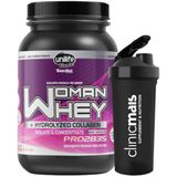 Whey Protein Woman Mulher 900g Isolado Com Colágeno Sabor Chocolate + Coqueteleira