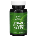 Vitaminas D3 2.500ui E K2 80mcg, Veganas, 60 Cápsulas, Mrm