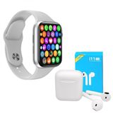 Kit 1 SmartWatch IWO 8 Lite Plus Branco +Fone Bt i11 Pro TWS