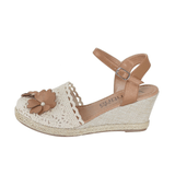 Sandalia Feminina Anabela Creme