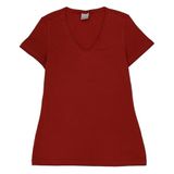 Blusa Baby Look Feminino Decote V Tam P Malwee Vermelho