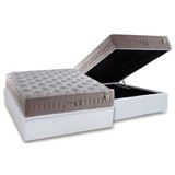 Cama Box Bau Casal Colchao Molas Masterpocket Ensacadas Anjos Richesse Base Crc Courano White 138x188