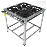 Fogão Industrial Inox Gastromaq 4 Bocas Encosto Mista FGI304EM