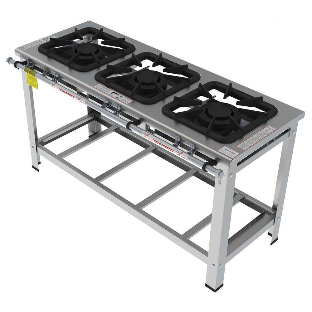 Fogão 3 Bocas Gastromaq Inox – Fgi403ld